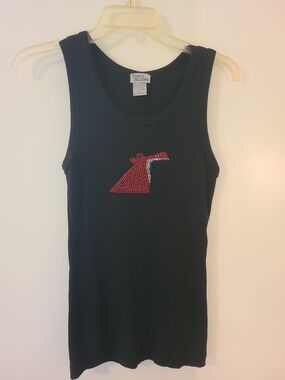 Vtg Y2K Carnival Cruise Line Rhinestone Tank Top Isaac’s Designs Whale Tail